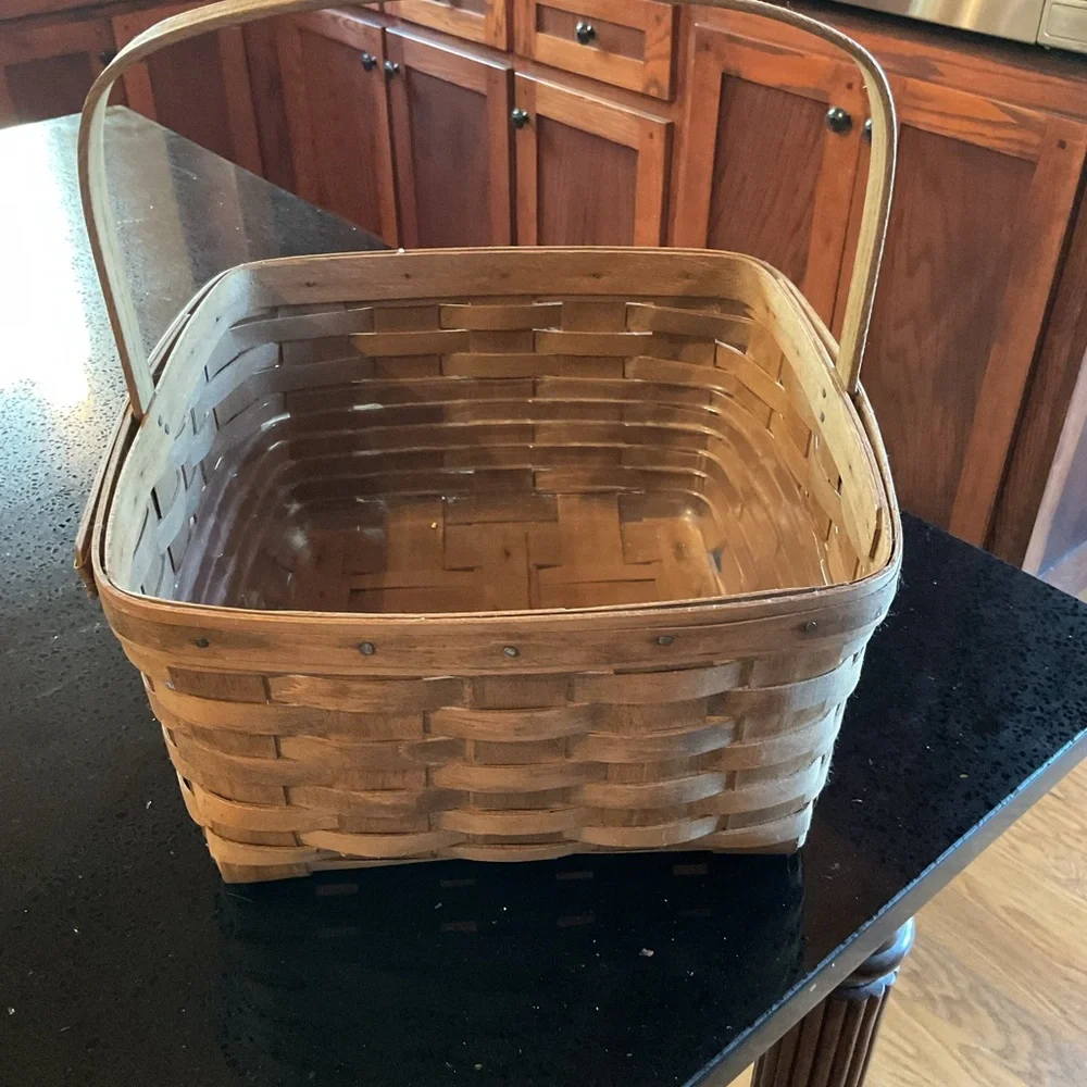 Longaberger Brown Woven Basket with liner
